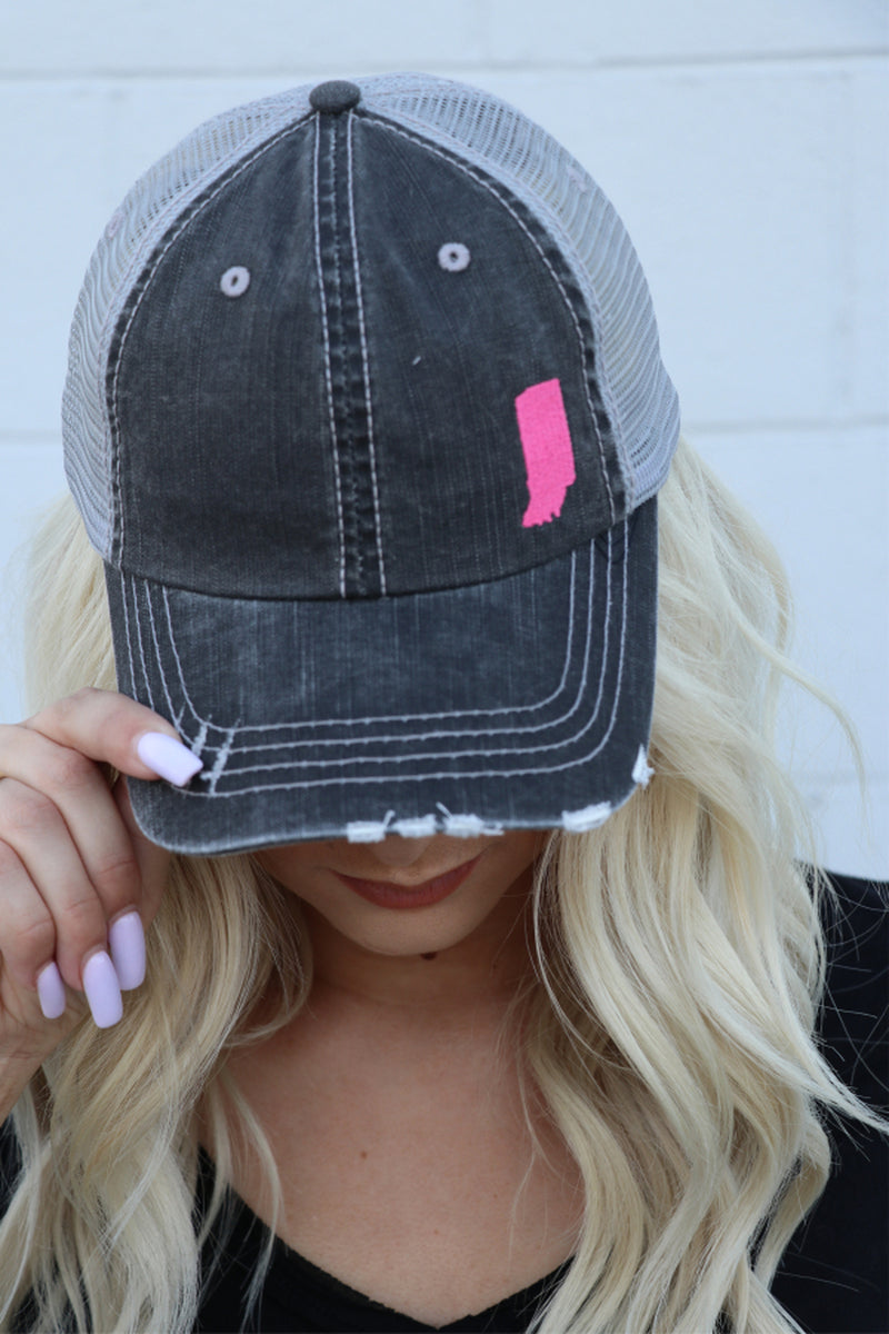 Indiana State in Pink on side Embroidered Trucker Hat – K.W. Apparel ...