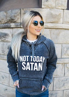NOT TODAY SATAN SOFTSTYLE VINTAGE HOODIE