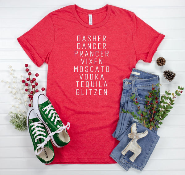 DASHER DANCER PRANCER CREW NECK TEE