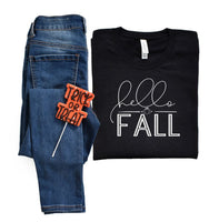 Hello Fall With Pumpkin Crew Neck Tee