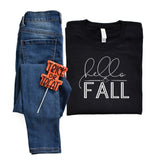 Hello Fall With Pumpkin Crew Neck Tee
