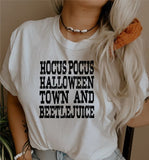 Hocus Pocus Halloween Town Bettlejuice Fall Tee