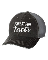 I Sweat for Tacos Embroidered in Red Baseball Cap