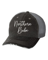 NORTHERN BABE EMBROIDERED GRAY TRUCKER HAT