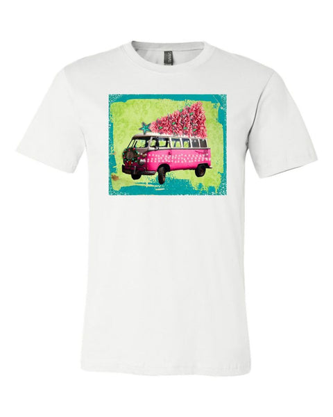 PINK VW / PINK CHRISTMAS TREE SOFTSTYLE TEE