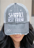 SHORT BEST FRIEND COFFEE EMBROIDERED TRUCKER HAT
